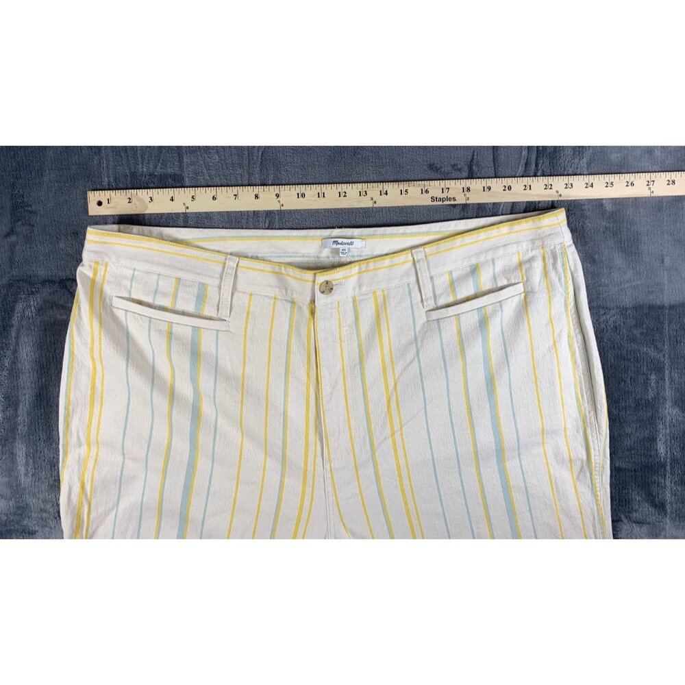 Madewell Women’s Size 37T Emmett Wide-Leg Crop Pants Warm Honeysuckle Stripe - Picture 10 of 11